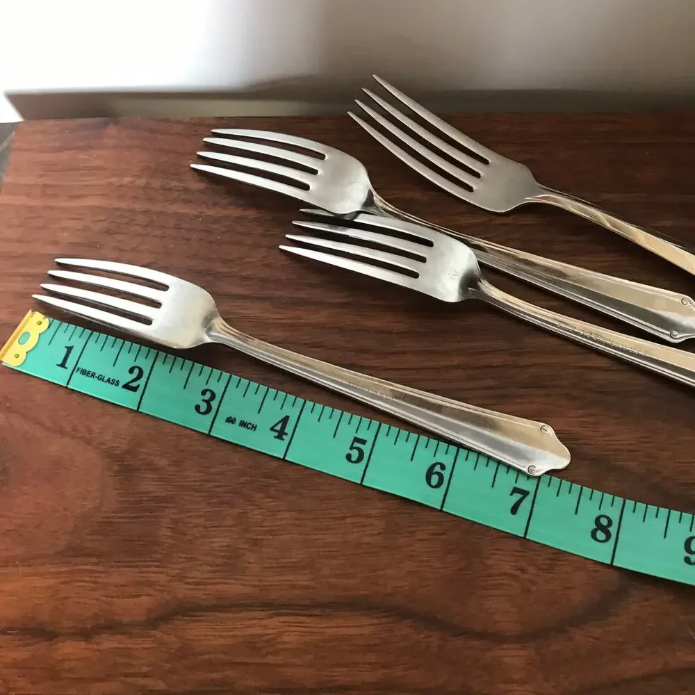 Ekco KENILWORTH Stainless USA Silverware Flatware - Set of 4 (four) DINNER FORKS
